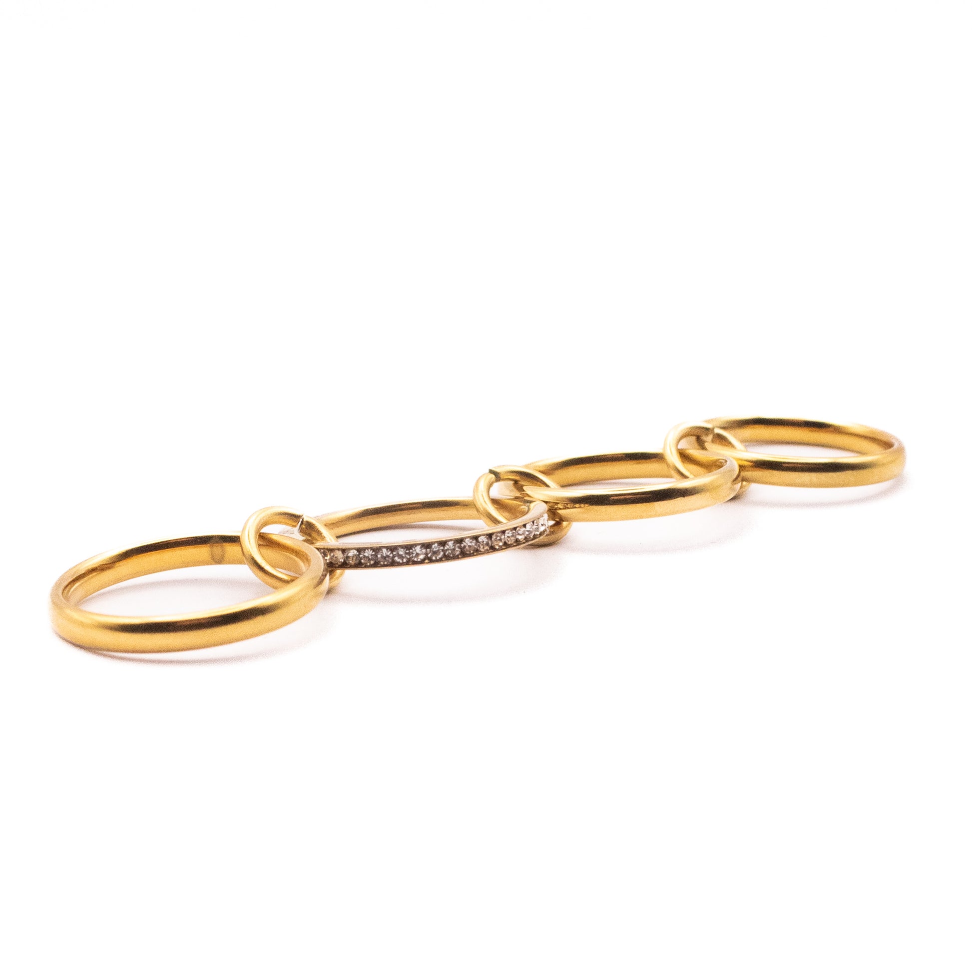GOLD RING STACK ZIRCONI