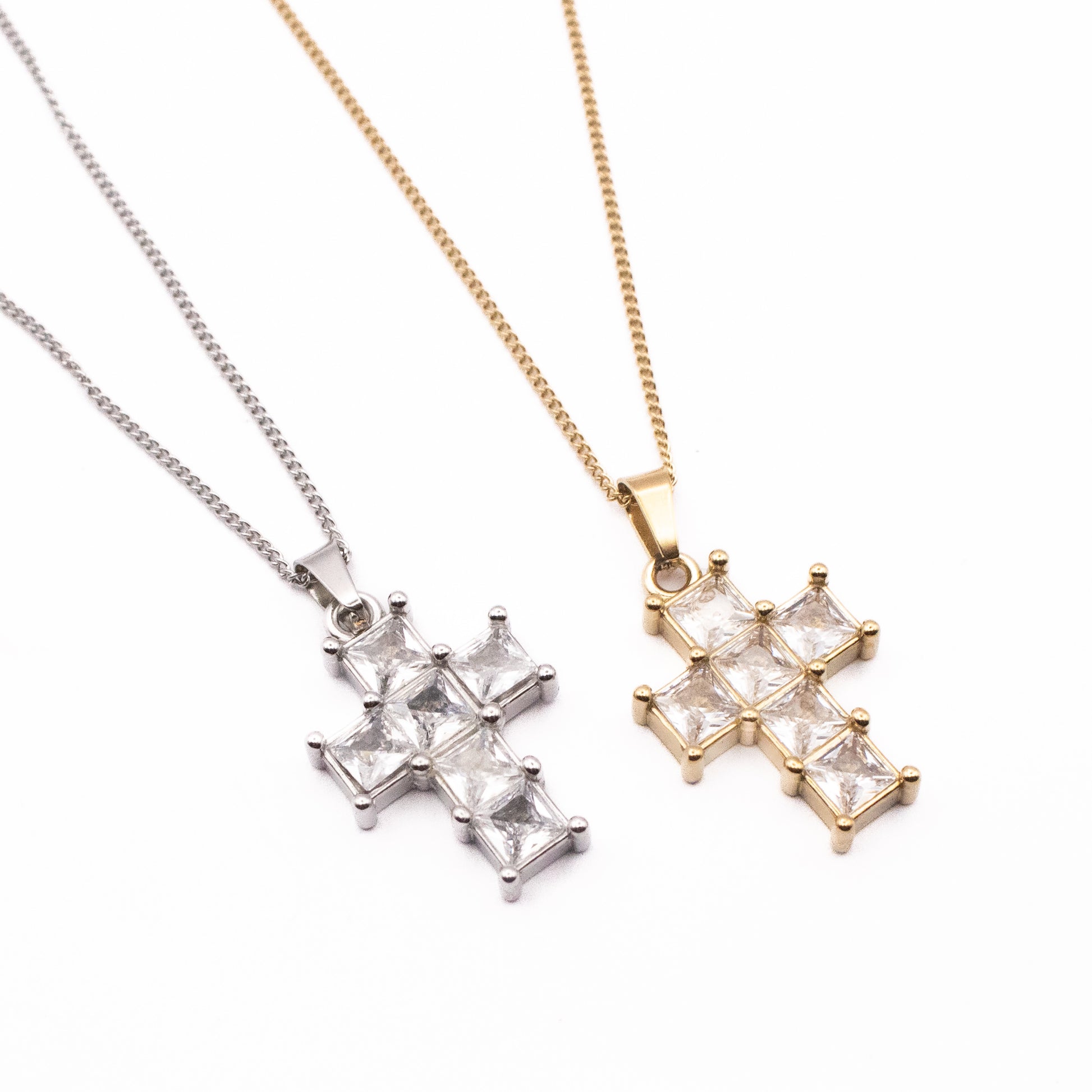 COLLANA CROCE BAGUETTE