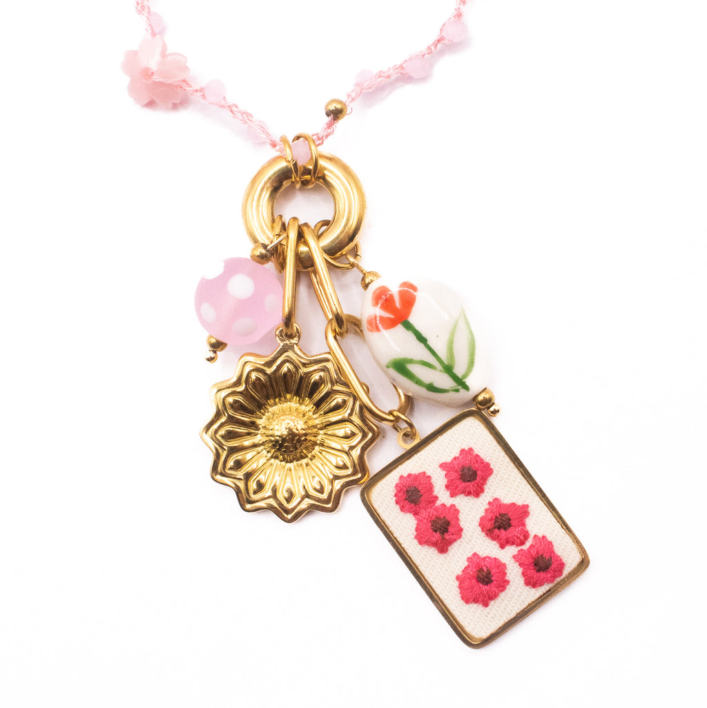 COLLANA PINK FLOWERS