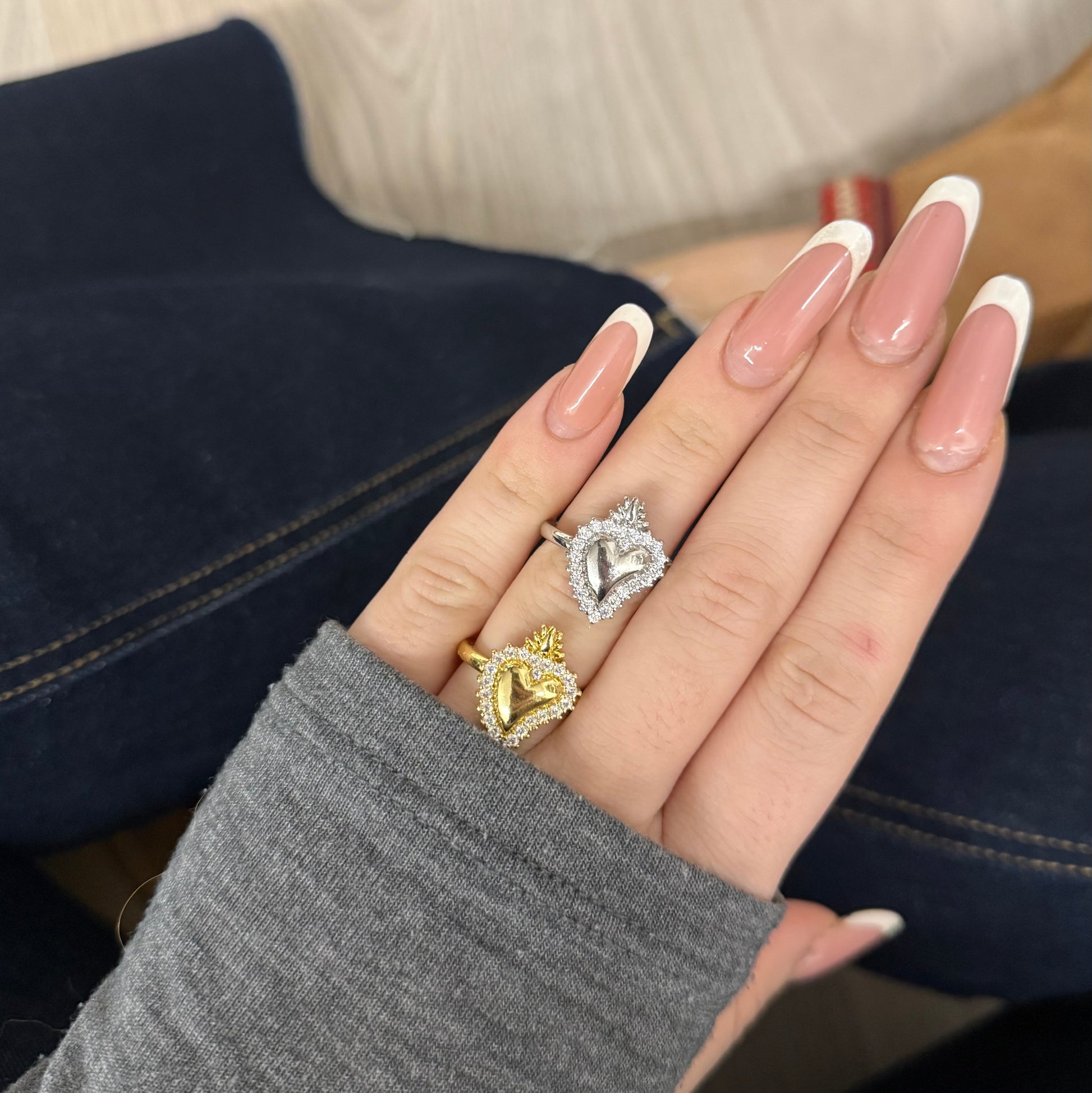 ANELLO CUORE SACRO ZIRCONI