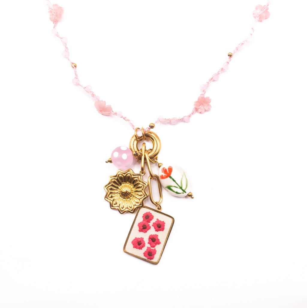 COLLANA PINK FLOWERS