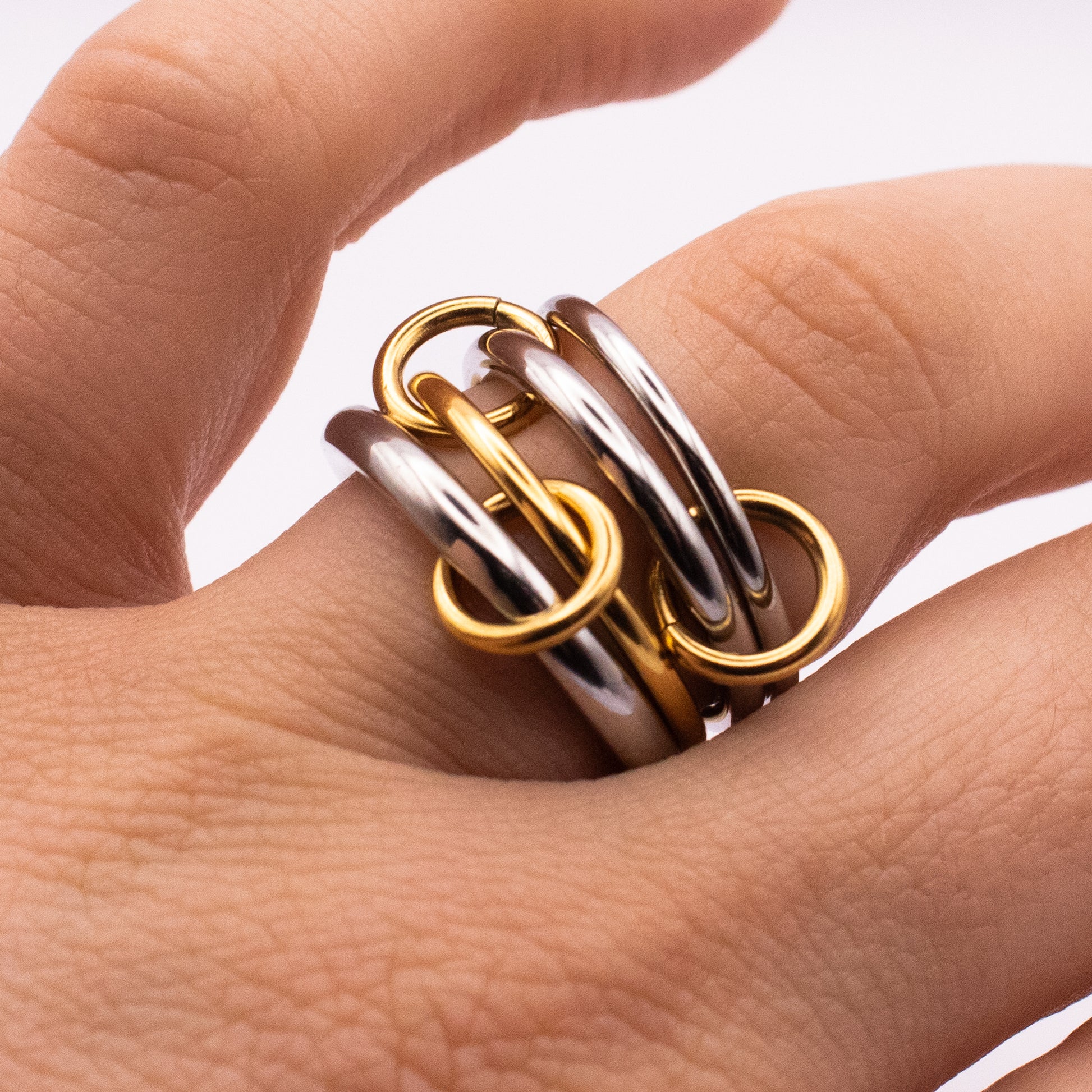 SILVER RING STACK x4
