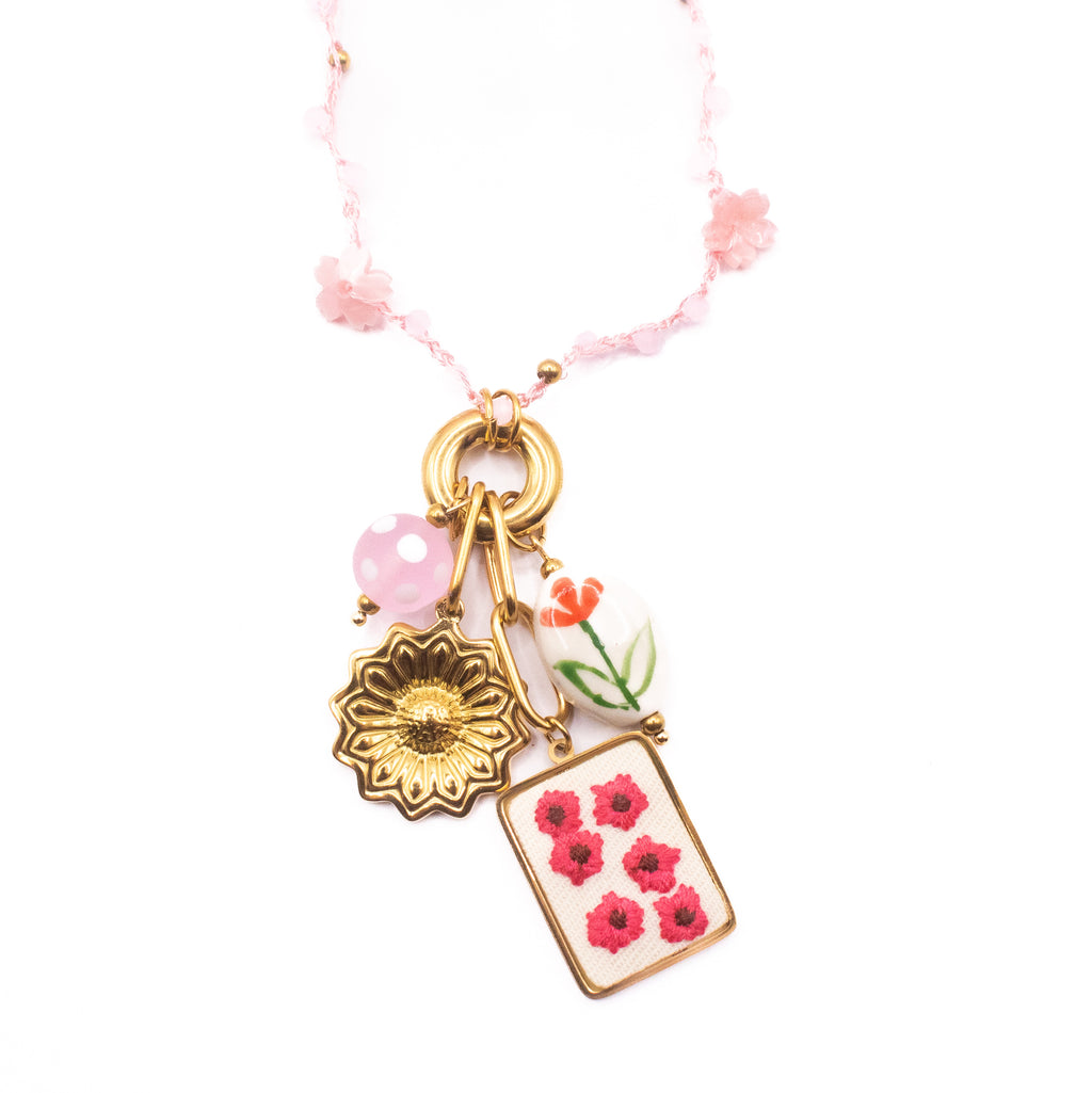 COLLANA PINK FLOWERS